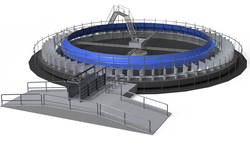 Rotary parlor rendered image