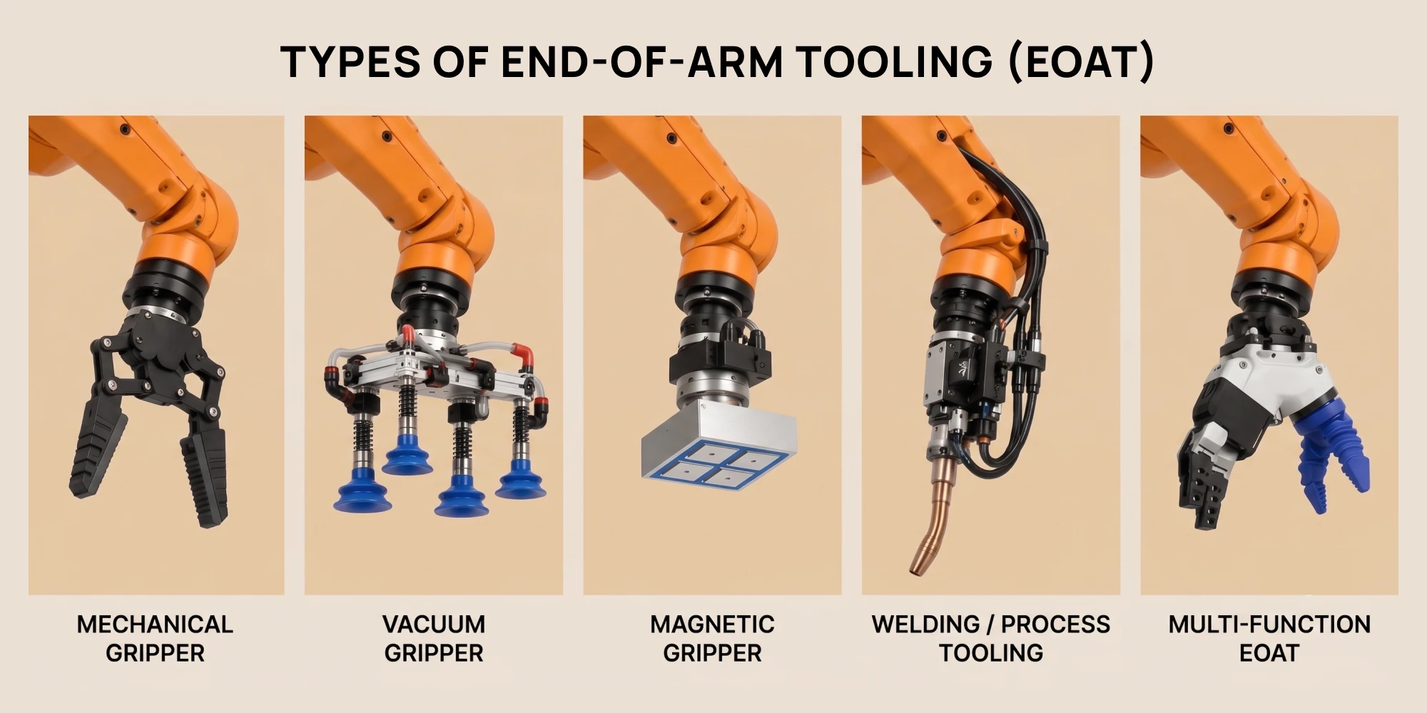 Types of robot end-of-arm tooling